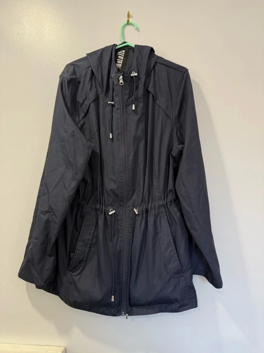 Women’s Navy Hooded Anorak Jacket - Picture 2 of 3